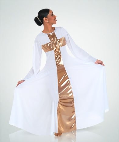 Body Wrappers Girl's Praise Long Dress Cross Component