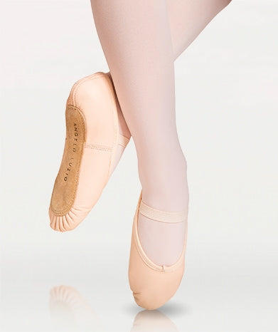 Body Wrappers Full Sole Leather Pleated Ballet Slipper