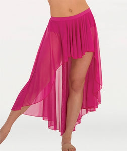 Body Wrappers Tweens Convertible Long Side-To-Front Chiffon Skirt