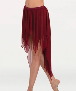 Body Wrappers Tweens Drapey Hi-Lo Chiffon Skirt