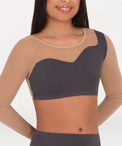 Body Wrappers Tween Long Sleeve Asymmetrical Bra