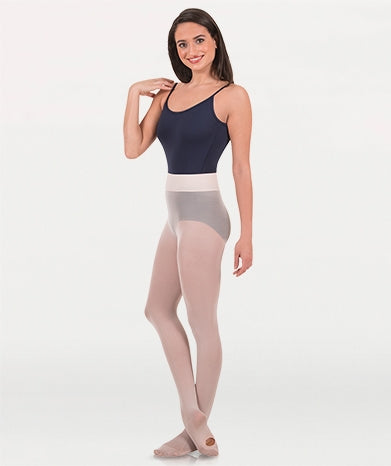 Body Wrappers Girl's Convertible Dance Tights with a knit waistband