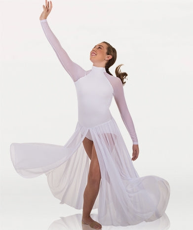 Body Wrappers Tween MicroTECH Long Sleeve Mock Neck Dance Dress