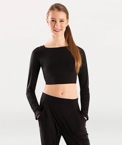 Body Wrappers Long Sleeve Crop Pullover
