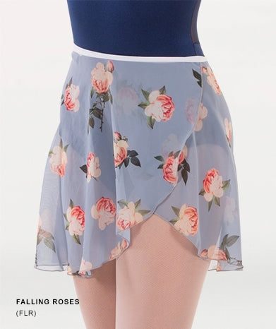 Body Wrappers Adult Chiffon Skirt - Falling Roses