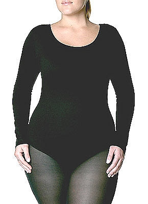 Danskin Plus Size Long Sleeve Cotton Leotard