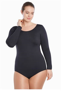 Danskin Plus Size Nylon Long Sleeve Leotard