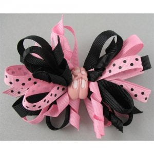 Dasha Dotted Mixed Ribbon Bow Barrette