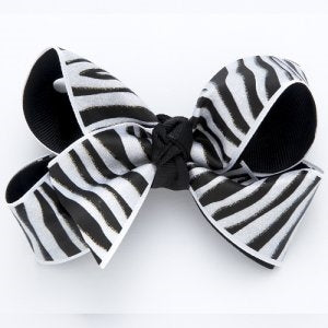 Dasha Large Neon Zebra Print Bow