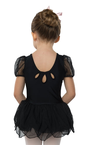Danshuz Girls' Puff Sleeve Dance Dress
