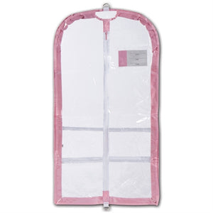Danshuz Clear Competition Garment Bag with Pink Trim
