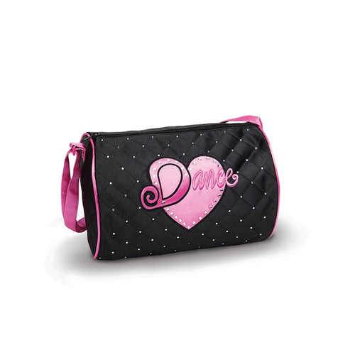 Danshuz QUILTED Rhinestone HEART Dance DUFFEL