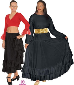 Eurotard Adult Solid Ruffle Flamenco Skirt