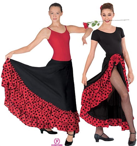 Eurotard Adult Dotted Ruffle Flamenco Skirt