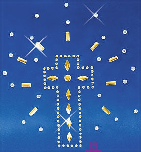 Eurotard Iron-On Shining Gold Cross Applique Heat Transfer