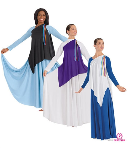 Eurotard Adult Asymmetrical Streamer Tunic, S-M-L-XL