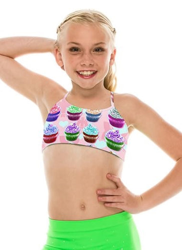 KIDS CUPCAKE DANCE CAMI BRA TOP