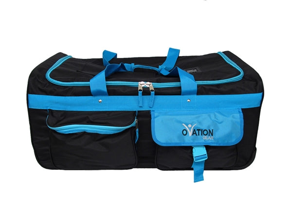 Ovation Large Black Turquoise Performance Dance Bag with Rack Amazing Dancewear