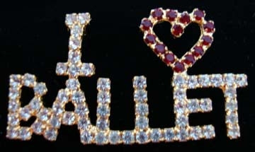 I Love Ballet Rhinestone Pin