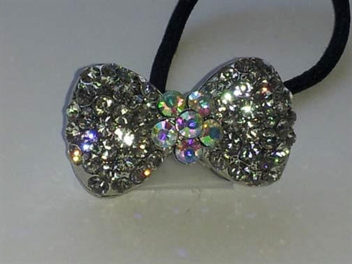 Rhinestone Ponytail Holder - Bow