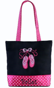 Sassi Designs Sweet Delight small tote with embroidered "Ballet" and applique design