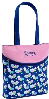 Sassi Designs Butterfly small tote with screen printed design and embroidered 