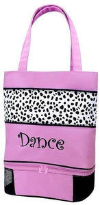 Sassi Designs Dalmatians Print Tote with Shoe Compartment & Embroidered "Dance"