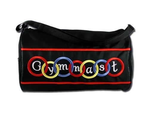 Sassi Designs Gymnastics duffel with bright colored embroidery