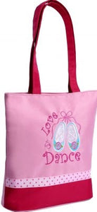 Sassi Designs Love 2 Dance small tote, TEAL ballet Slippers
