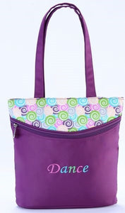 Sassi Designs POP-01 Lollipop Small tote with screen printed design and embroidered "Dance"