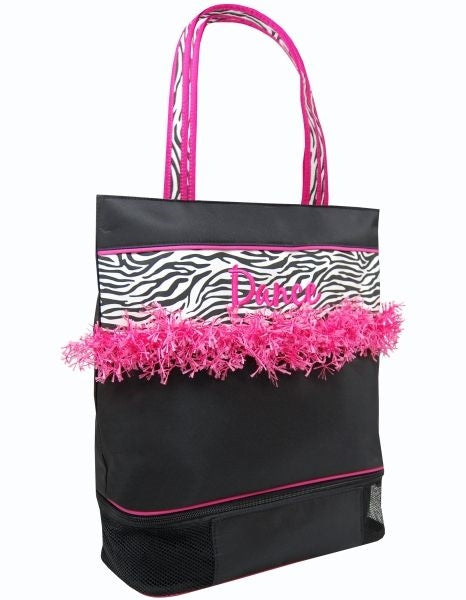 Sassi Designs ZBR-02 Zebra & Fringe Medium Tote with Dance