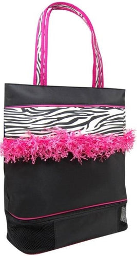 Sassi Designs ZBR-02BLANK Zebra & Fringe Medium Tote with Dance