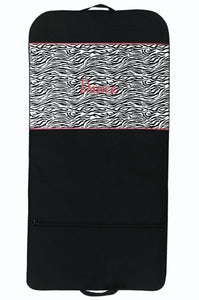 Sassi Designs ZBR-04 GARMENT BAG- BLACK with Zebra & Hot Pink