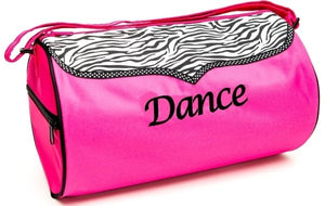 Sassi Designs ZEB-02 Zebra trim, hot pink roll duffel 8 x 14