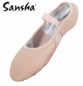 Sansha Elastic Fitted Leather Split Sole Ballet