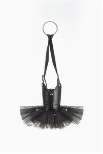 Wear Moi Black Leather Top and Tulle Tutu Keychain