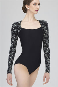 Wear Moi Ladiva Adult Long Sleeve Leotard w- Mini Flower Print